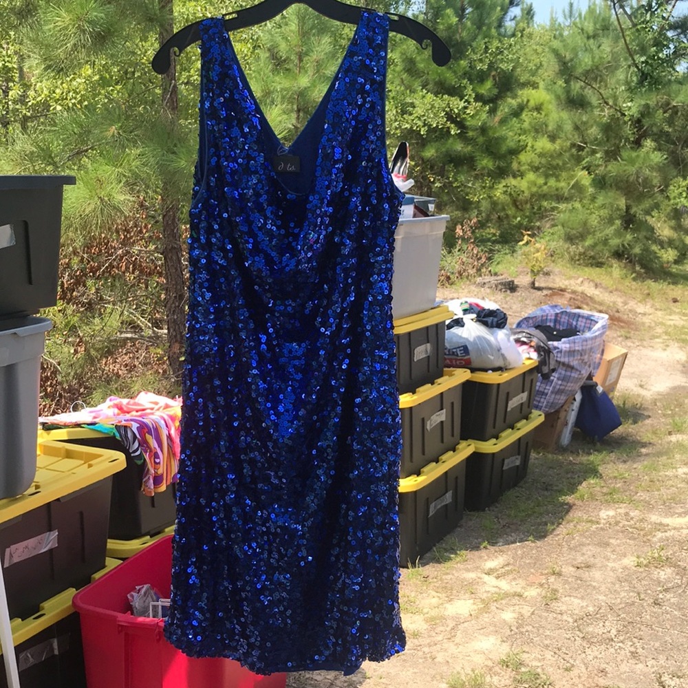 Royal Blue Sequins Party Dress